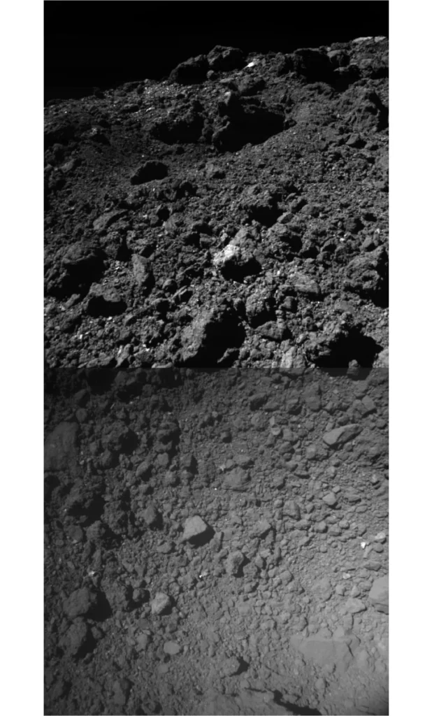 はやぶさ2が撮影した炭素質小惑星リュウグウの表面