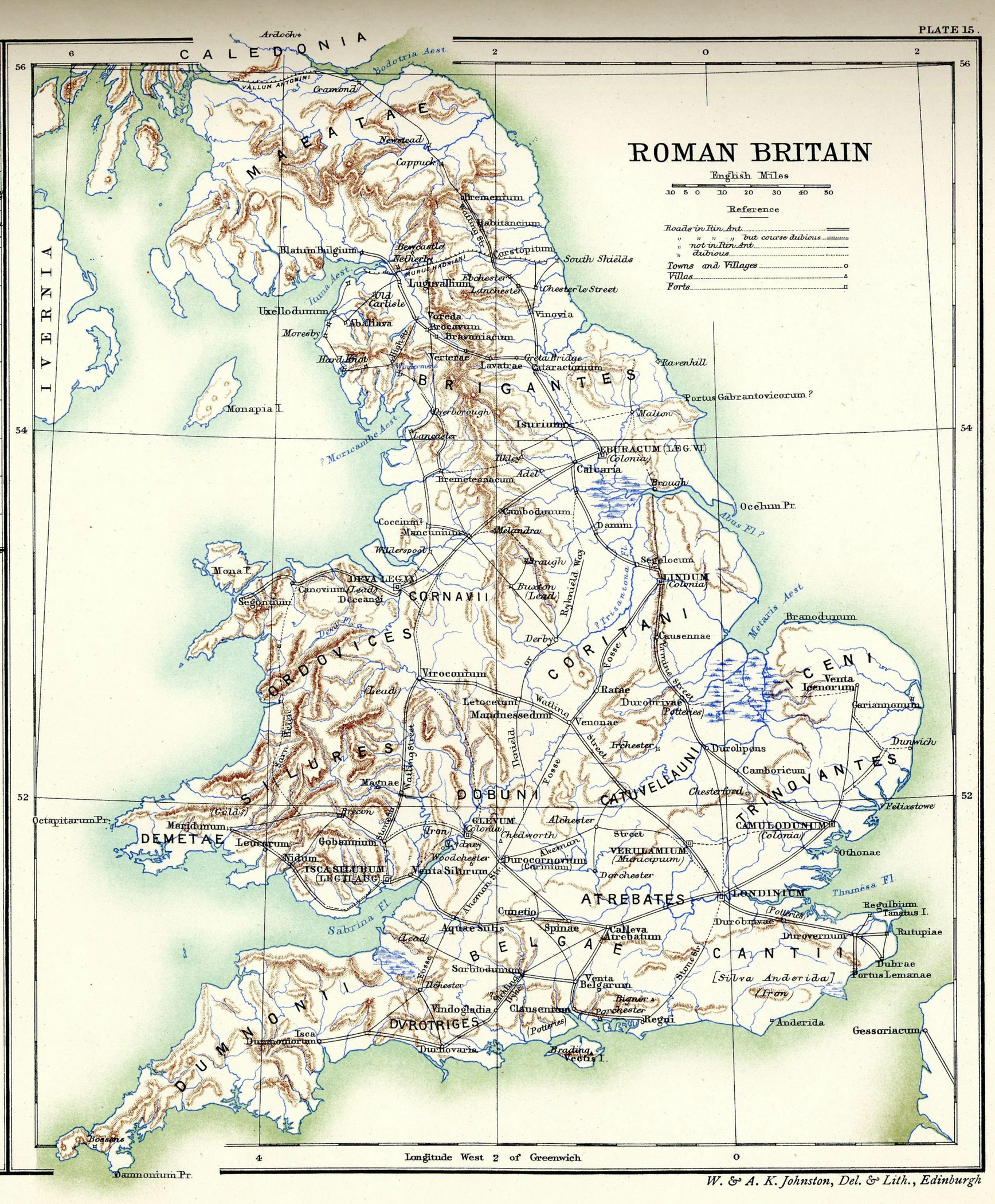 1902年に制作されたローマ時代ブリテン地図