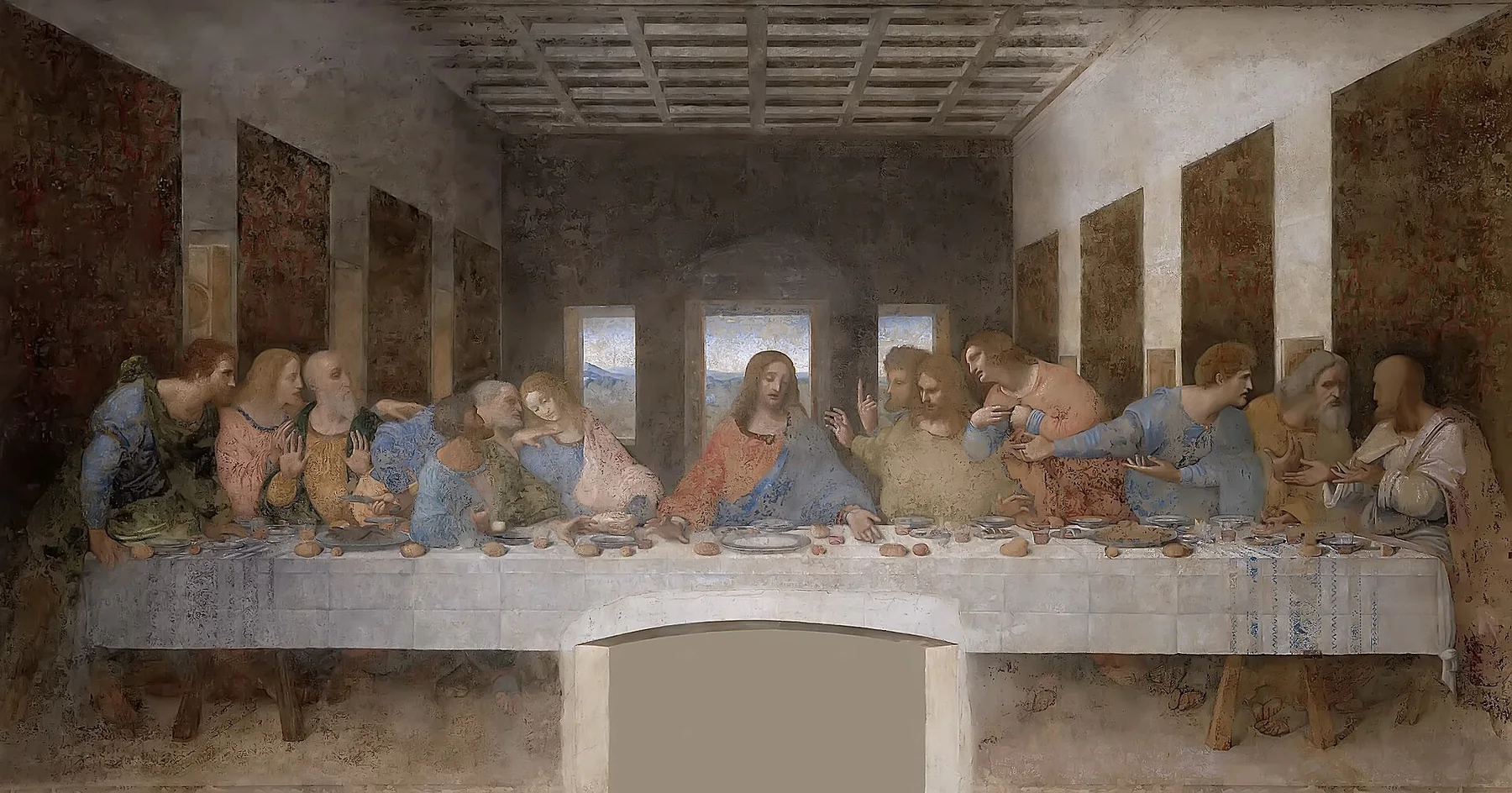 修復後のレオナルド・ダ・ヴィンチ作最後の晩餐全景