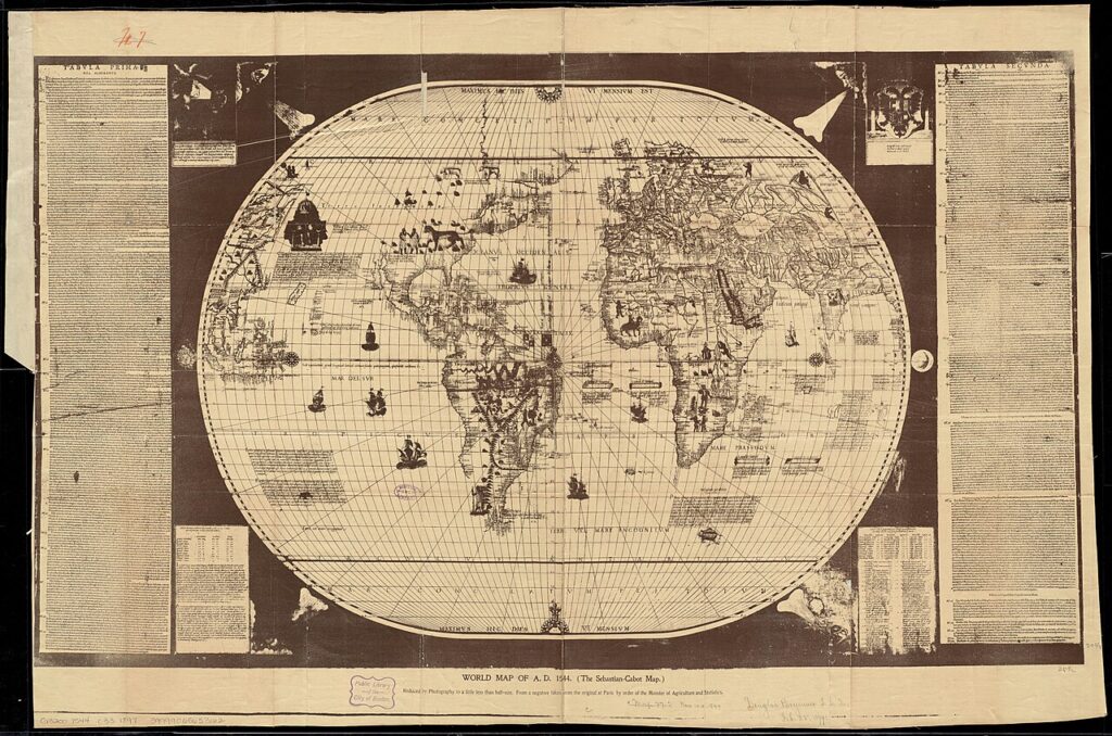 1544年のカボットの世界地図