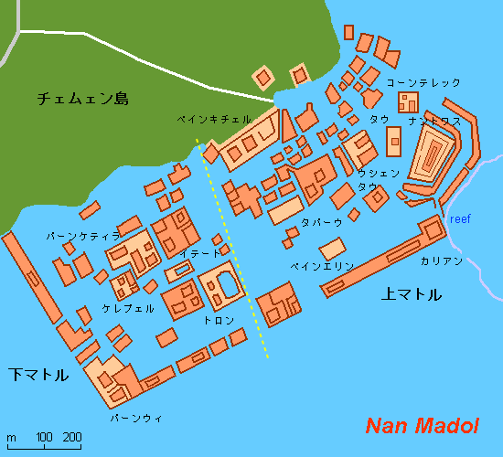 ミクロネシア連邦ポンペイ島とナン・マドールの位置を示す地図