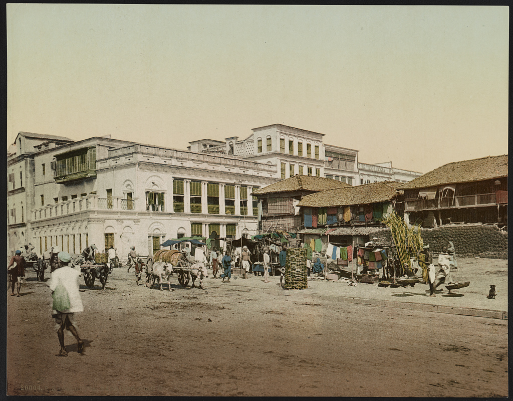 1890年代カルカッタ、ハリソン通りの市場