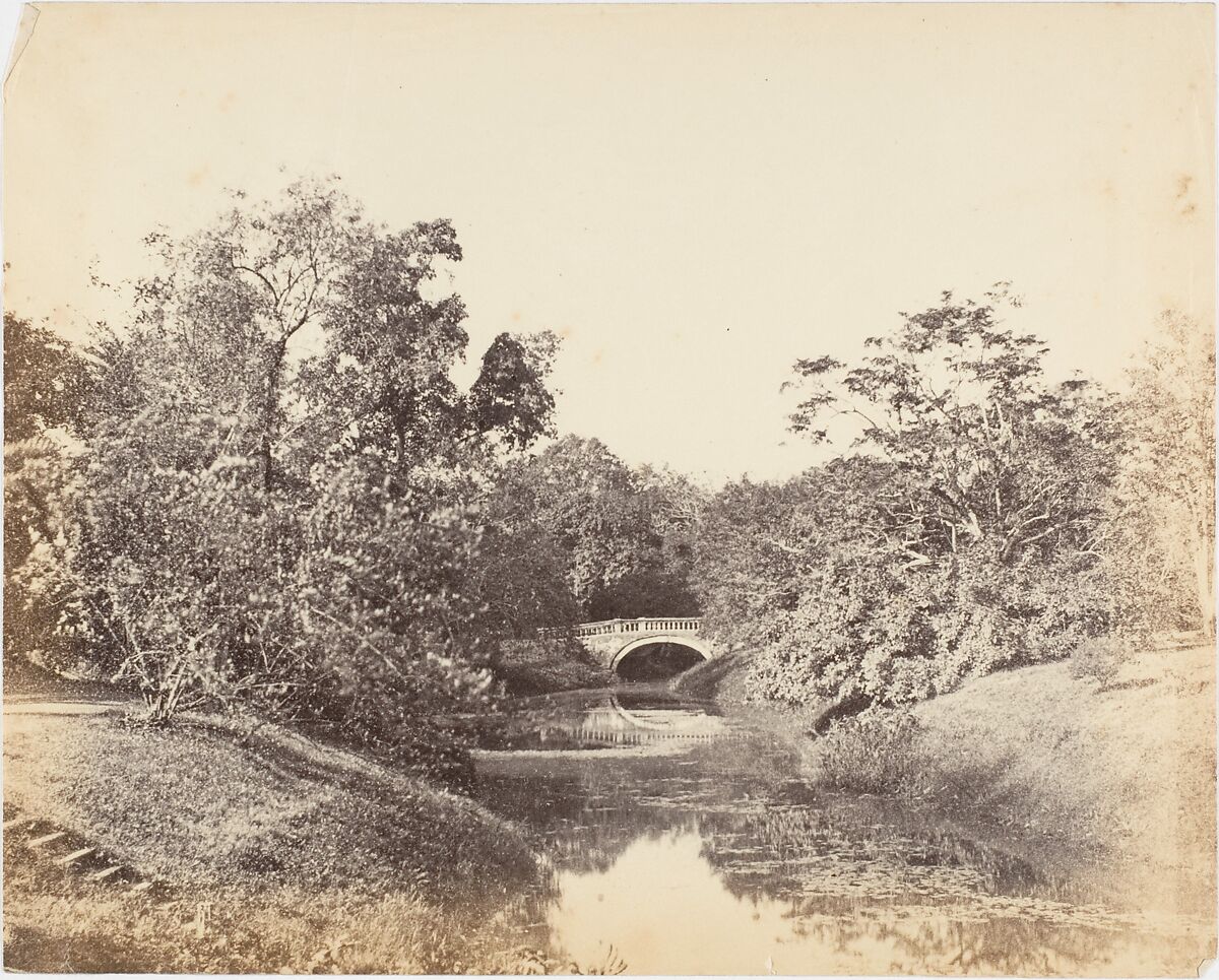 1850年代カルカッタ植物園の水路と橋