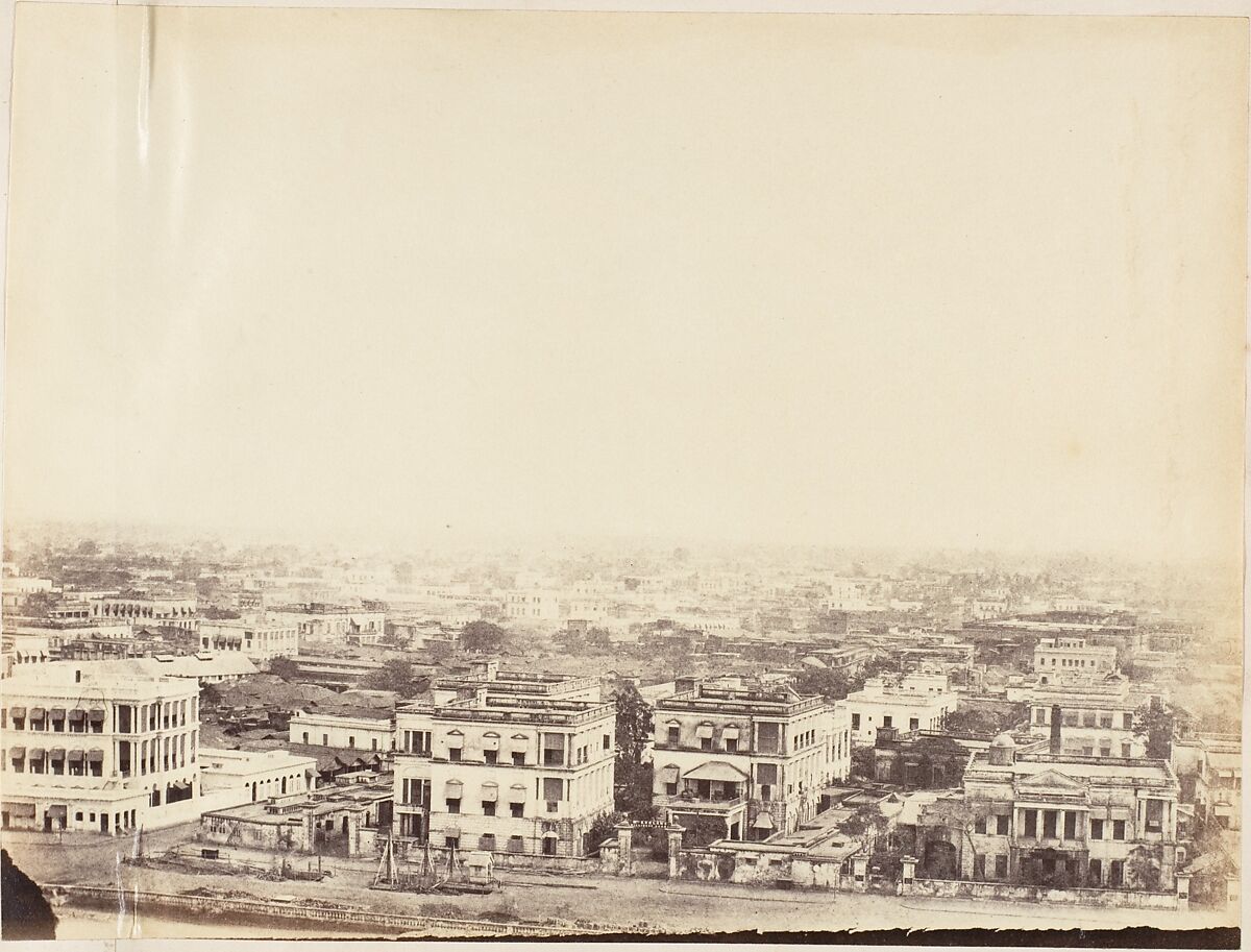 1850年代、オクタロニー記念塔から見たカルカッタ市街